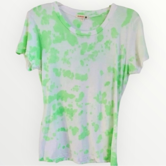 SUNDRY Boy Bright Green and White Tie Dye Short Sleeve T Shirt Sz 1 Small - Picture 2 of 13